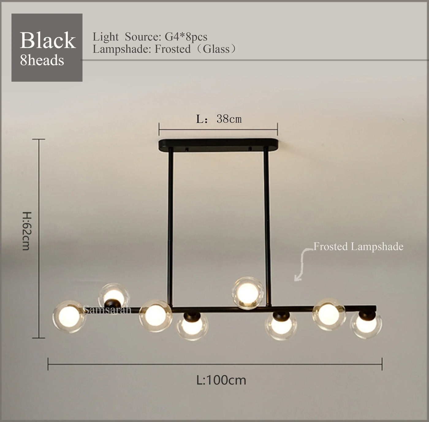 2024Modern LED Chandelier Black and Gold Long Glass Ball Chandeliers for Living Room Dinning Room Lustre,Samsarah Lighting
