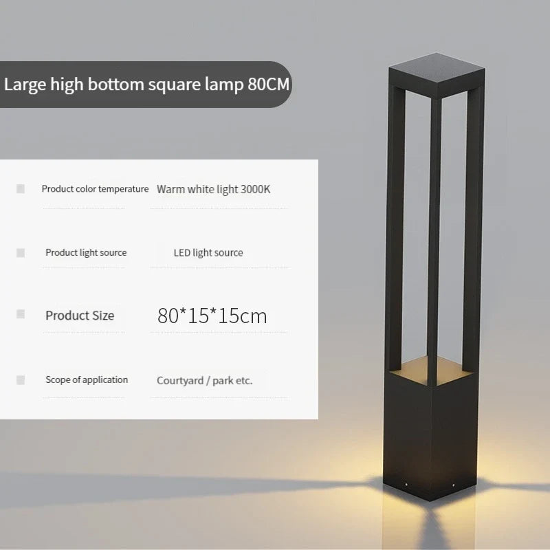 lampe de jardin moderne étanche en aluminium pour extérieur