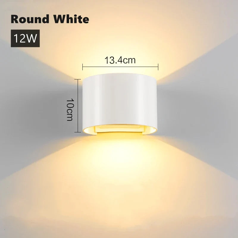 12W UP and Down Outdoor LED Wall Lamp PIR Motion Sensor Waterproof Garden Porch Light Adjustable Aluminum Wall Sconce Lighting