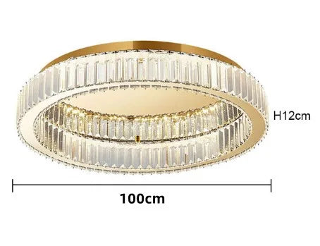 plafonnier circulaire en cristal moderne pour décoration intérieure