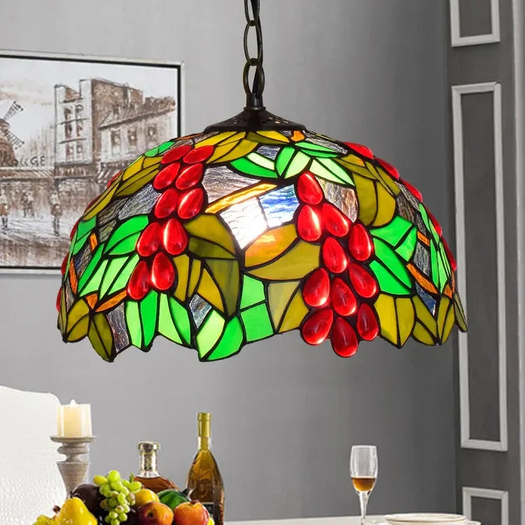Lustre en verre coloré Tiffany rétro européen