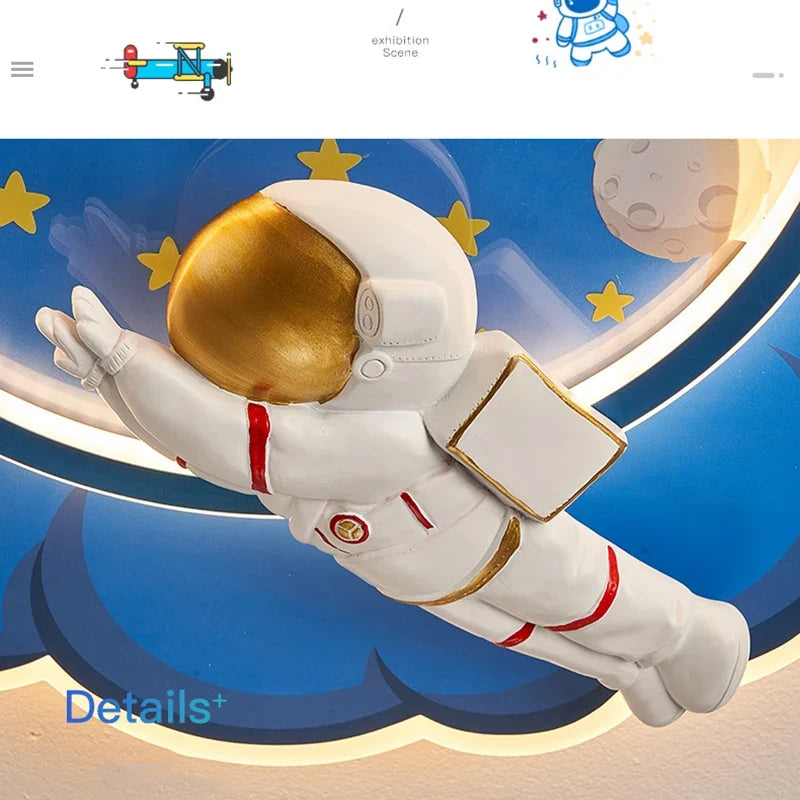 lustre astronaute forme nuage led variateur télécommande protection yeux