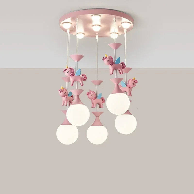 lustre led moderne carrousel pour enfants style princesse