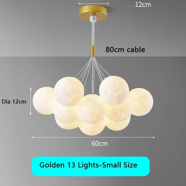 lustre moderne pour enfants avec suspension à bulles et télécommande