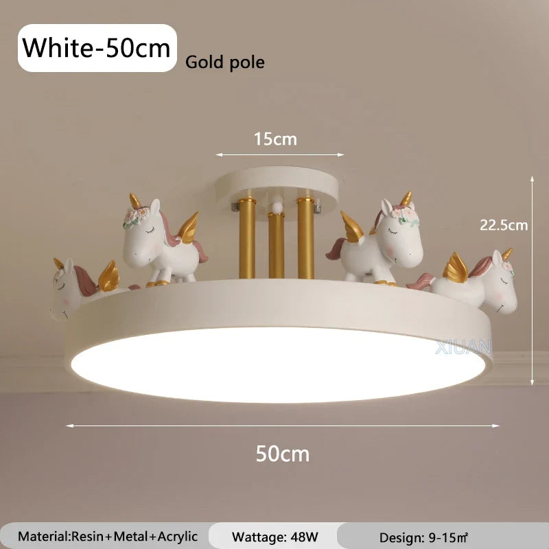lustre enfant motif cheval pour chambre garçon fille