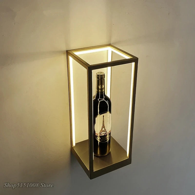 applique murale moderne minimaliste cube créative intérieur déco lumineuse