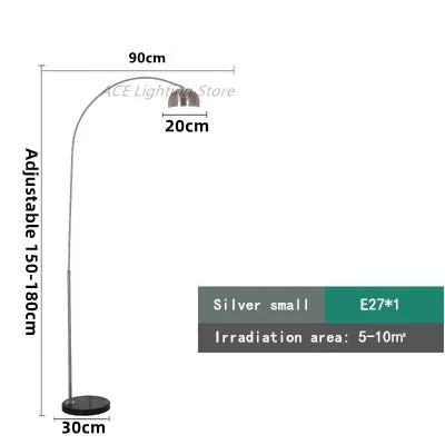 Lampadaire arc en métal LED décoration galvanoplastie