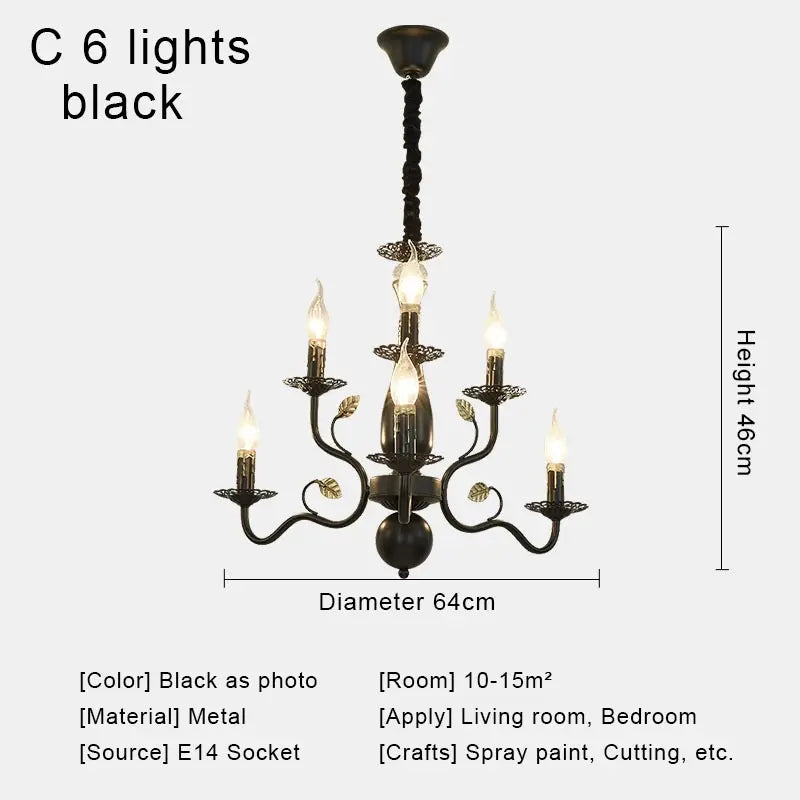 lustre rétro en tissu pour décoration intérieure campagne