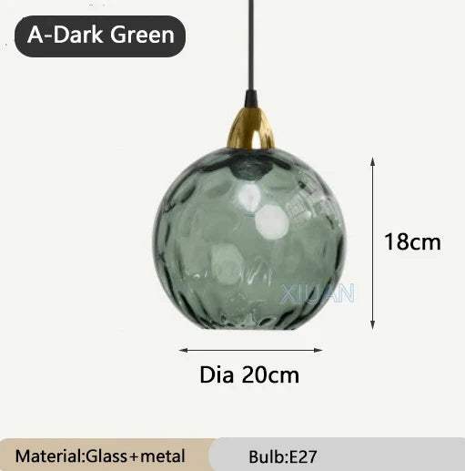 lustre en verre coloré lumineux pour restaurant