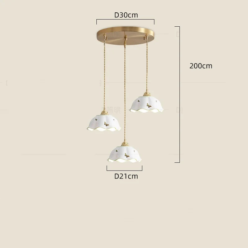 Suspension fleur en céramique moderne