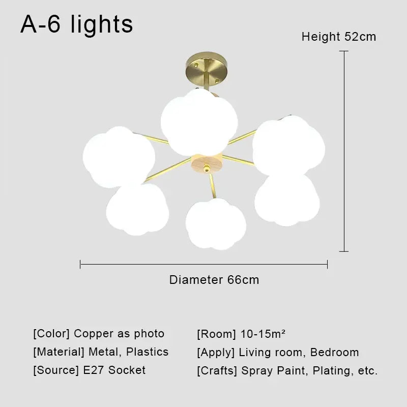 lustre à led moderne design nordique pour décoration intérieure