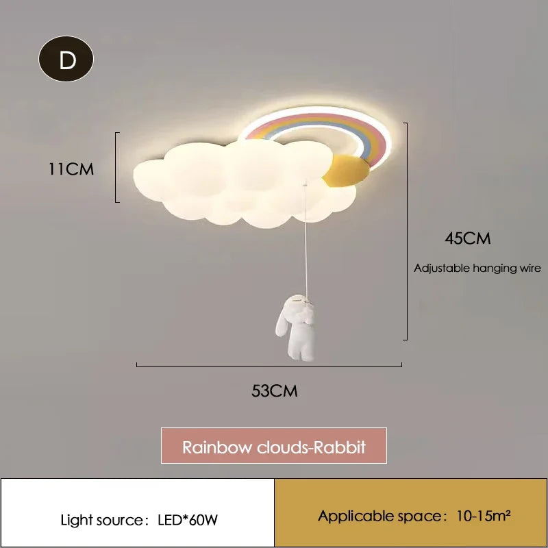 plafonnier led nuage arc-en-ciel pour chambre enfant