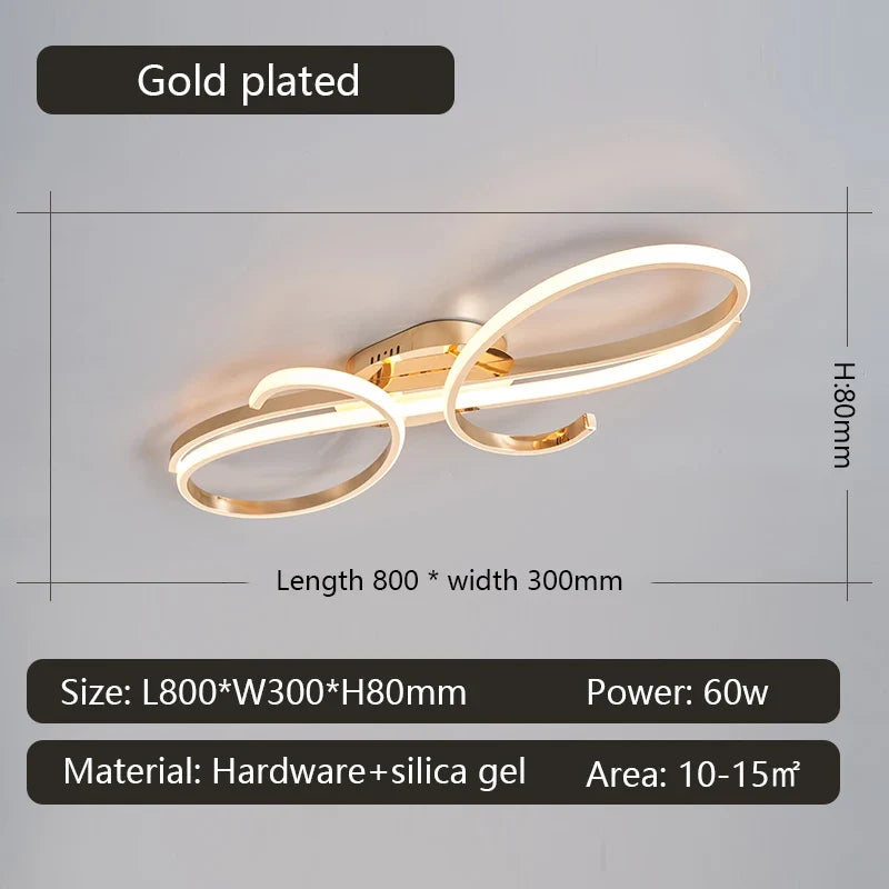 Electroplated Modern LED Chandelier, Suitable For Living Room, Bedroom, Carridor Foyer Study, Indoor Chandelier, Smart Home