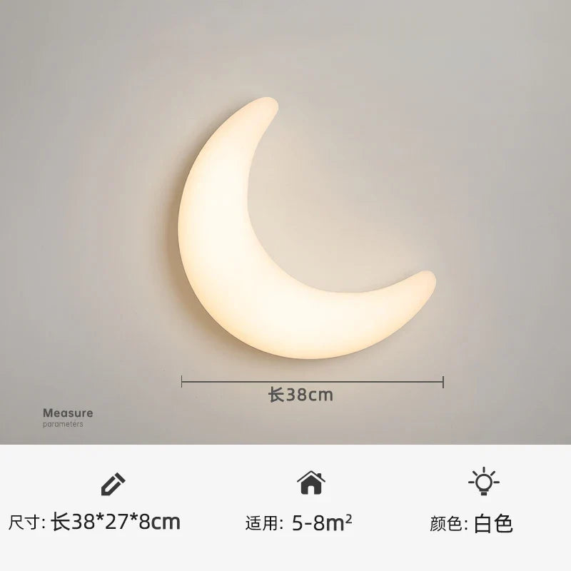applique murale led moderne en forme de lune décorative et créative