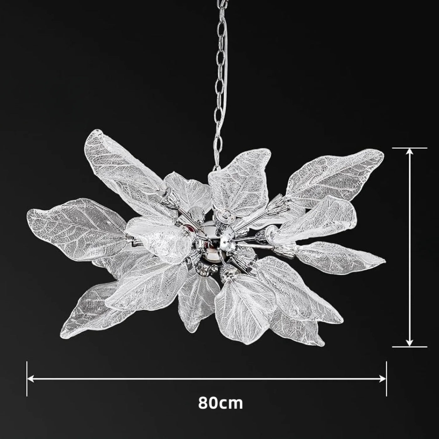 lustre moderne en métal avec design élégant et feuilles décoratives