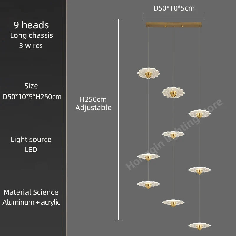 lustre moderne à led pour éclairage intérieur décoratif