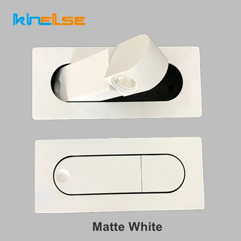 3W Embedded LED Wall Lamp 350 Rotation Adjustable Bedside Hotel Headboard Reading Light Bedroom Foldable Decor Sconce AC85-265V