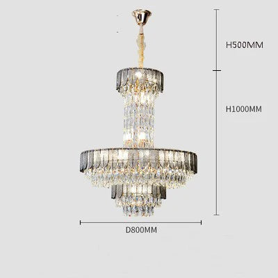 lustre en cristal de luxe pour hôtel et villa