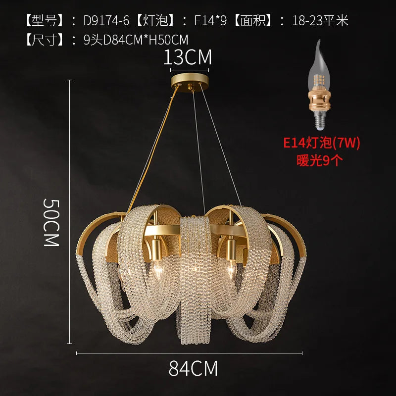 suspension en cristal design moderne suspension led décoratif
