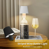 lampe de table led rechargeable rayée bouteille de vin interrupteur tactile décoratif