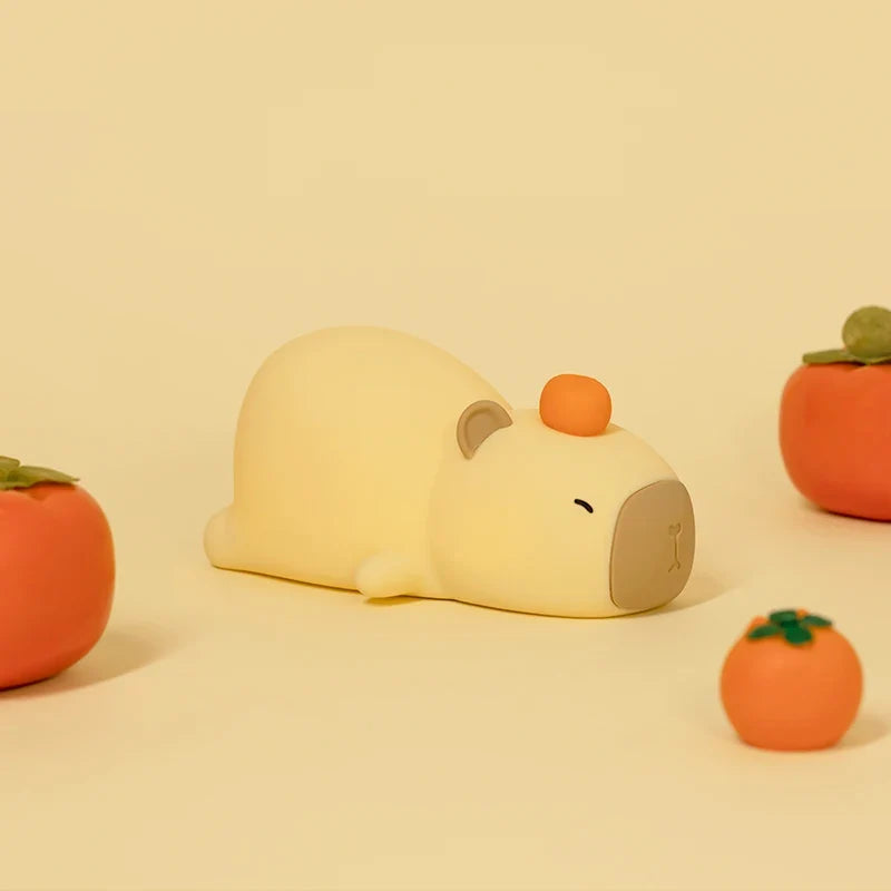 Lampe enfant dessin animé Silicone LED Capybara veilleuse USB Rechargeable gradation sommeil lampe de nuit pour chambre d'enfants décor cadeau d'anniversaire