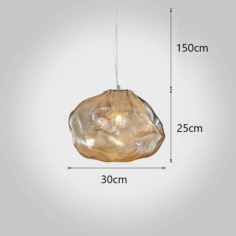 suspension en verre nuage nordique soufflé art restaurant barre cristal