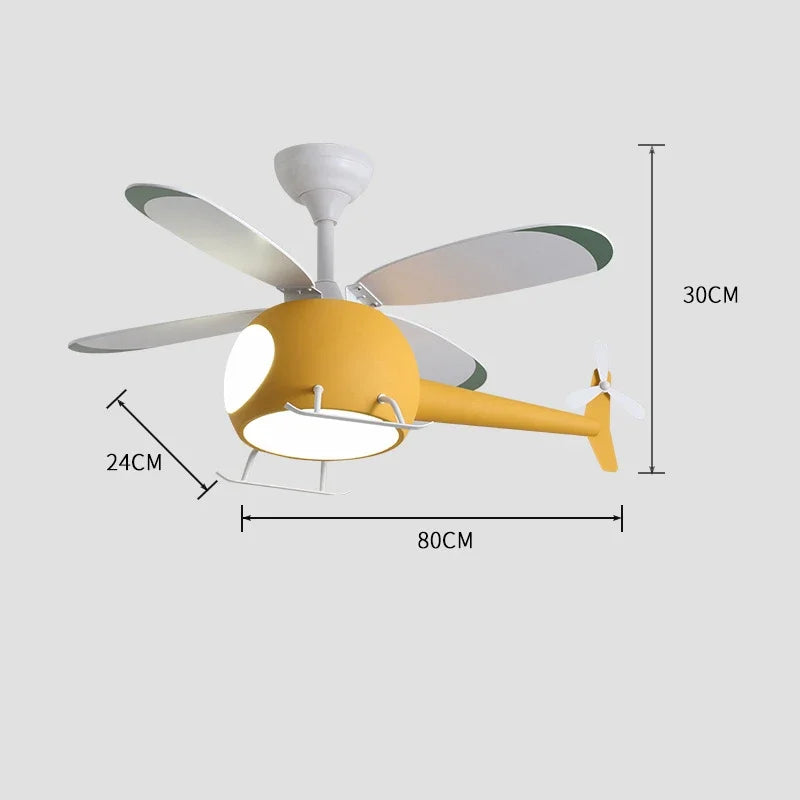 ventilateur de plafond moderne avion avec lumière led et télécommande