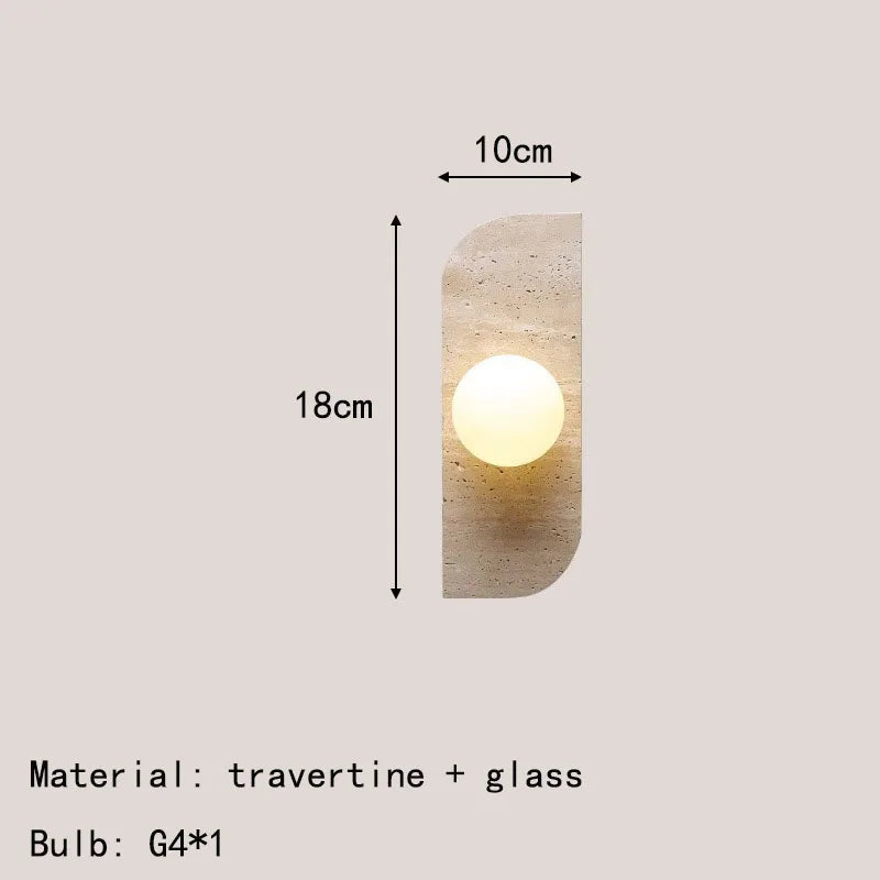 applique murale en pierre naturelle avec verre pour intérieur