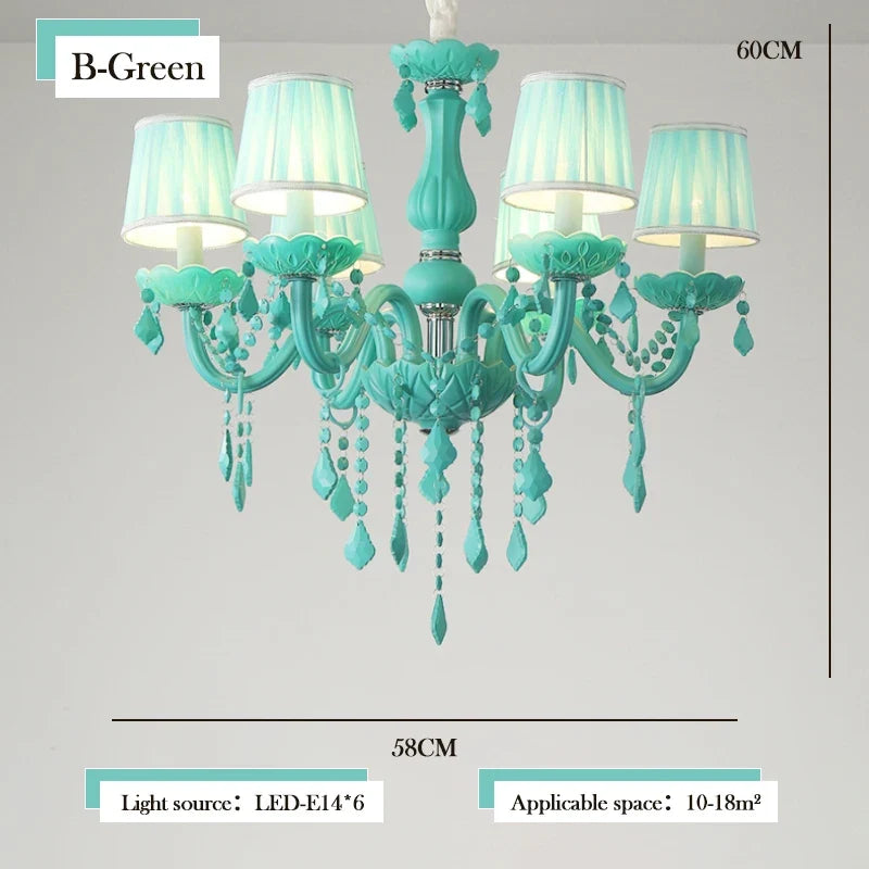 lustre en cristal pour une chambre de petite fille
