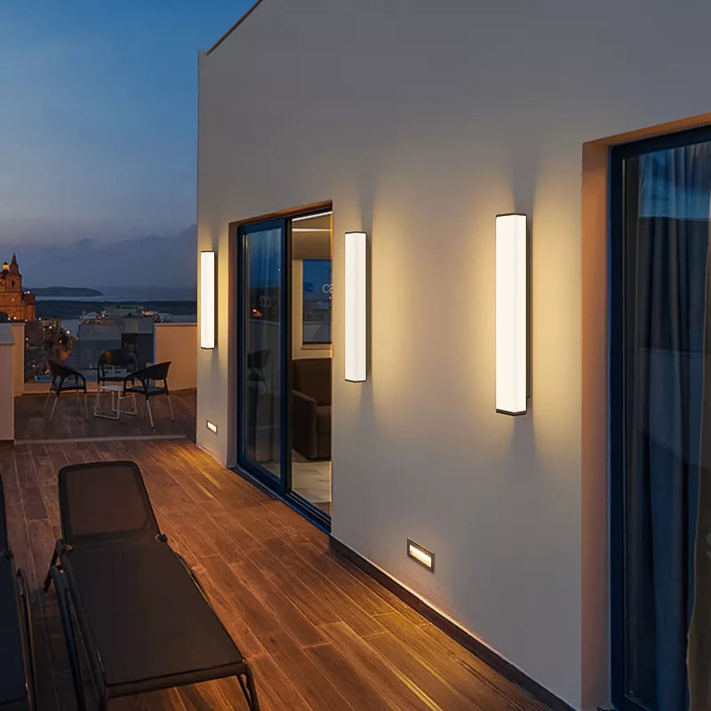 Acier inoxydable LED étanche longue applique murale moderne Ip65 éclairage extérieur jardin Villa balcon ligne lumière mur rondelle lumière 8