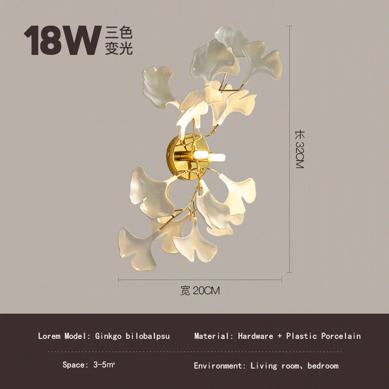 Ginkgo feuille cage d'escalier long lustre lumière atmosphérique villa de luxe duplex bâtiment loft hall d'hôtel lampes d'art créatives