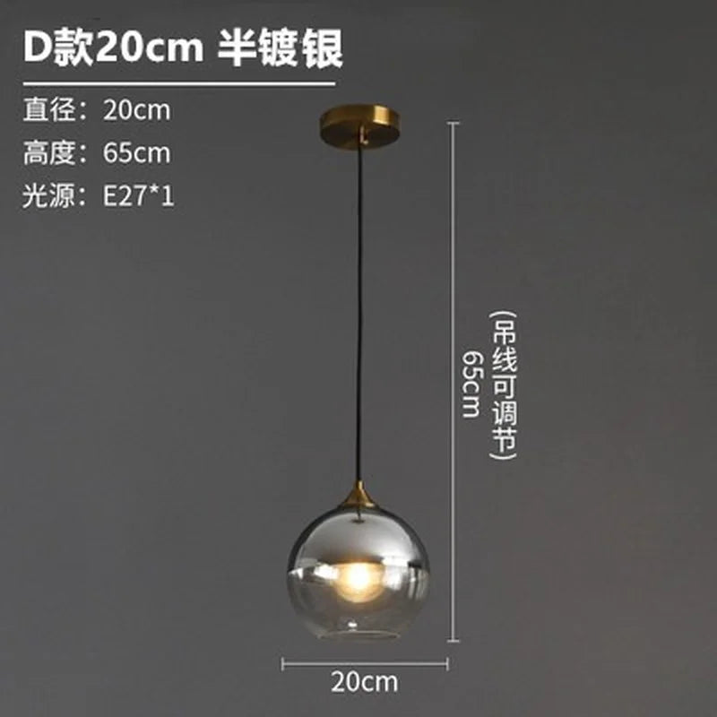 lustre nordique en verre fumé suspension simple luxe