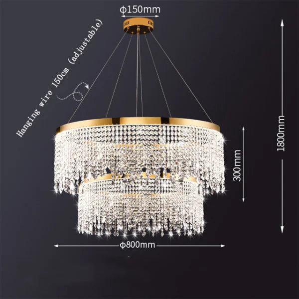 lustre moderne en cristal design circulaire éclairage de luxe suspendu