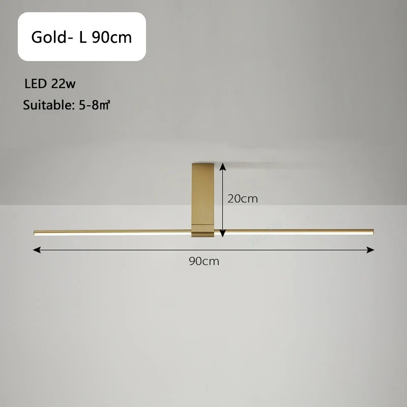 lampes de plafond minimalistes longues pour divers espaces