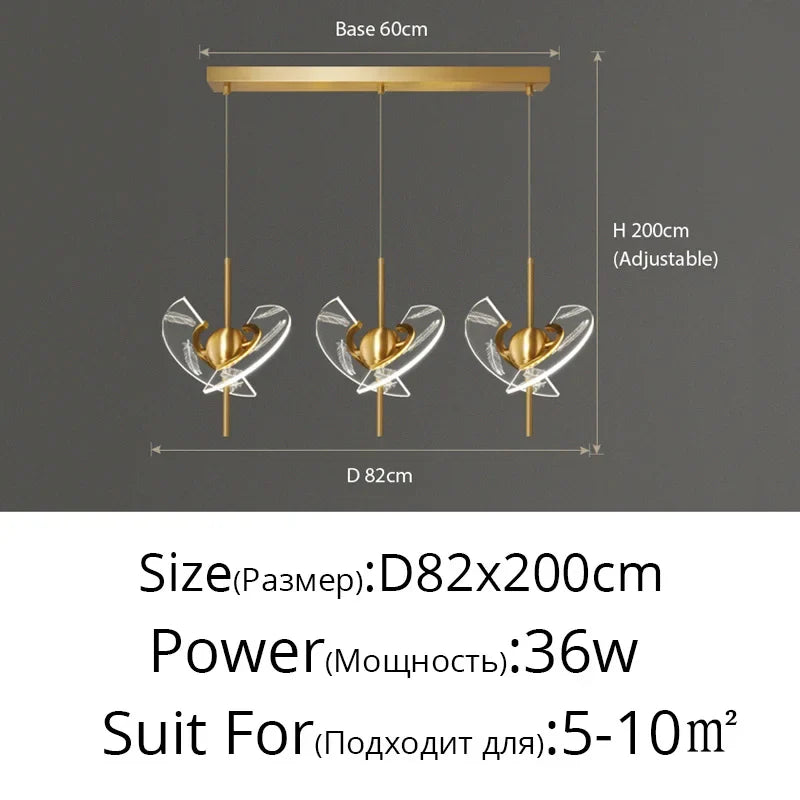 lustre moderne en cuivre pour décoration créative intérieur élégant
