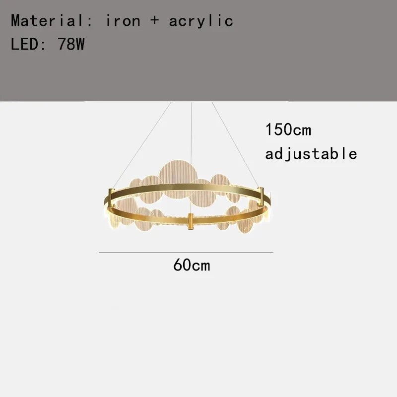 lustre acrylique avec télécommande et intensité réglable pour divers espaces