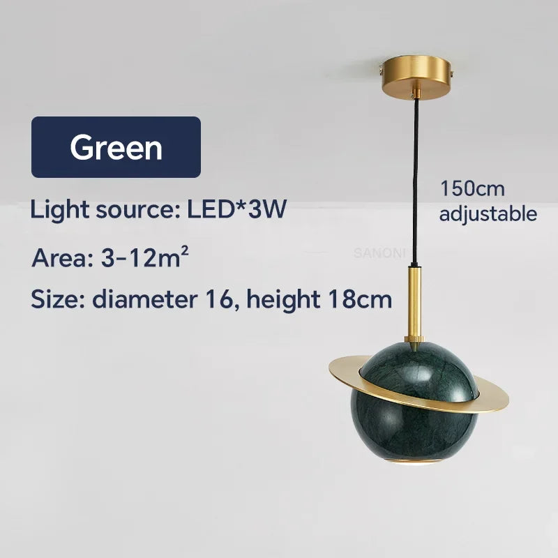 suspension nordique en marbre et cuivre design moderne