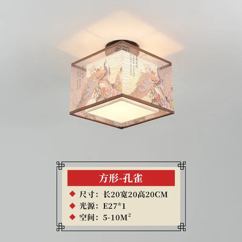 lustre chinois créatif lotus éclairage suspendu peinture décorative