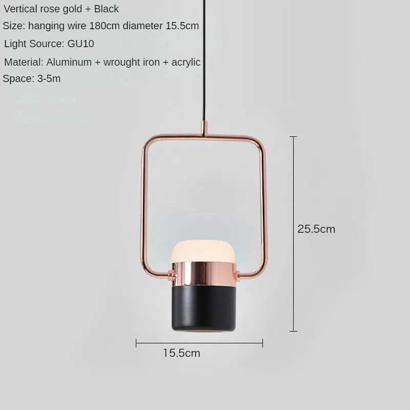 Nordic Designer Strip Restaurant Chandelier Minimalist Creative Bar Table Lamp, Bedroom Bedside Decoration Small GU10 Chandelier