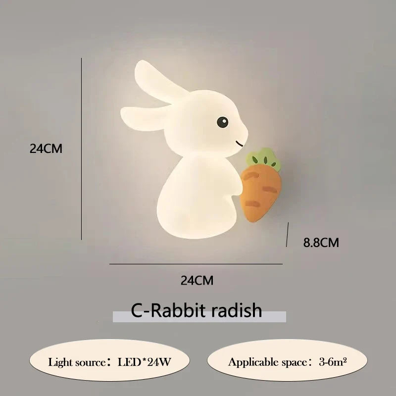 applique murale lapin mignon pour chambre d'enfant créative et ludique