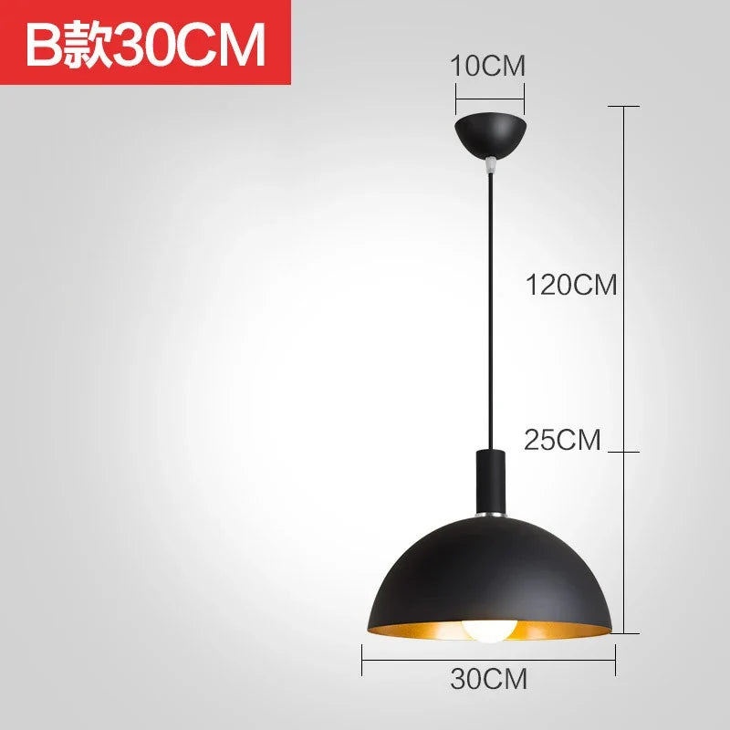 lustre industriel rétro led en fer nordique suspension éclairage
