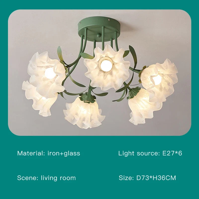 plafonnier floral nordique design romantique pour un décor élégant