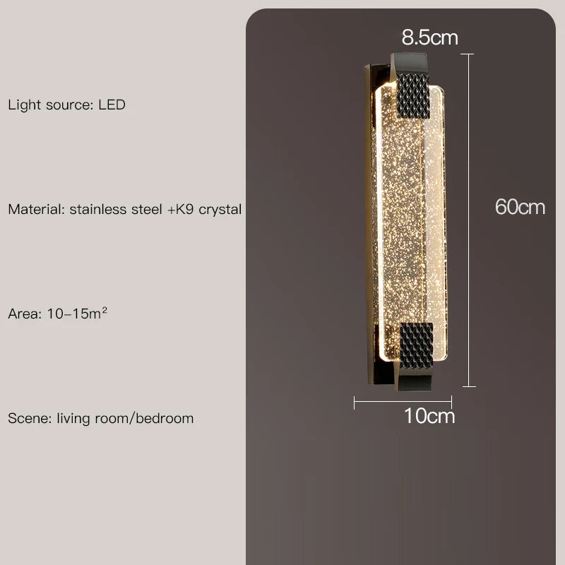 applique murale luxe nordique en cristal moderne éclairage décoratif