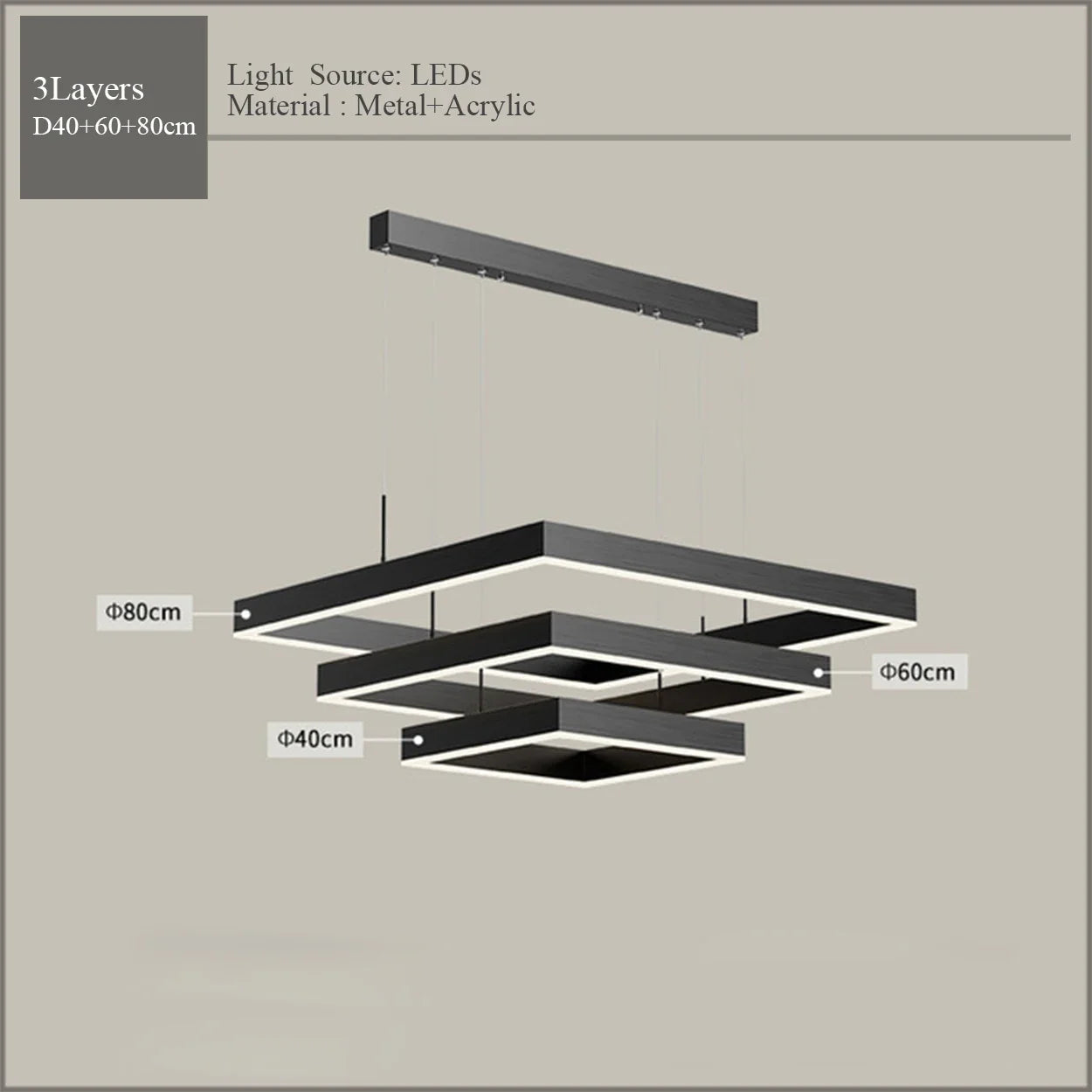2024Modern Chandelier Square bedroom Chandelier Lighting  Hanging Lamp Home Lighting Samsarah Lighting