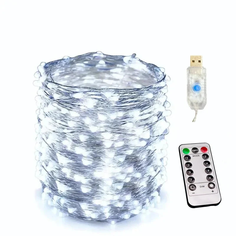 guirlande lumineuse led étanche avec télécommande pour fêtes et décorations