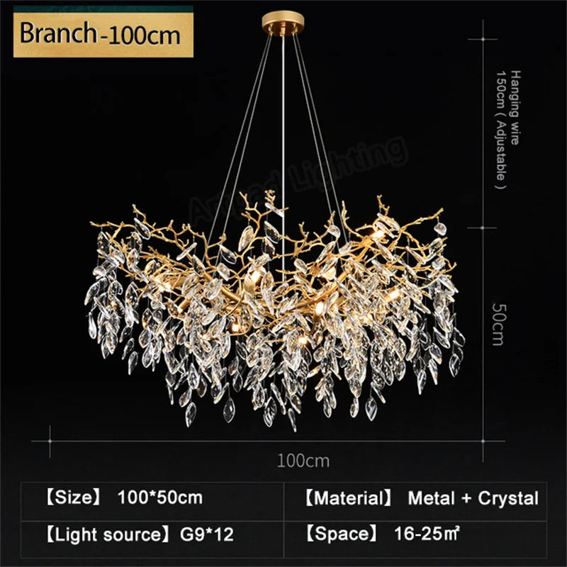 lustre en verre doré design luxueux pour décoration intérieure
