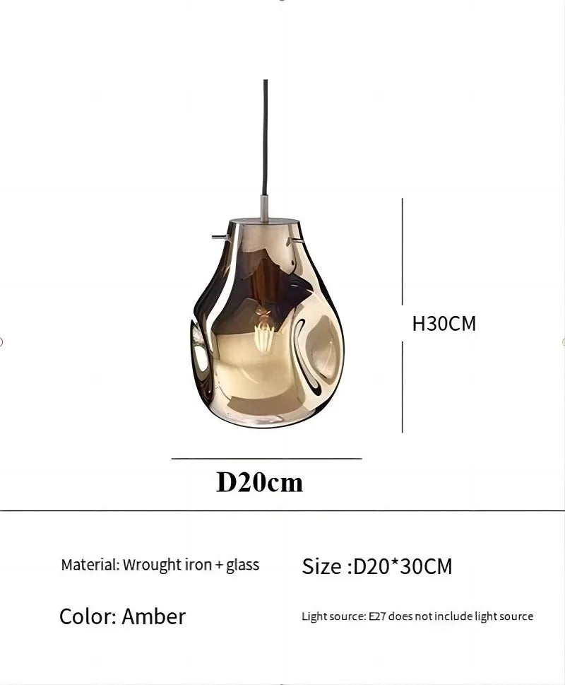 Suspension design moderne simple créatif en verre led nordique macaron
