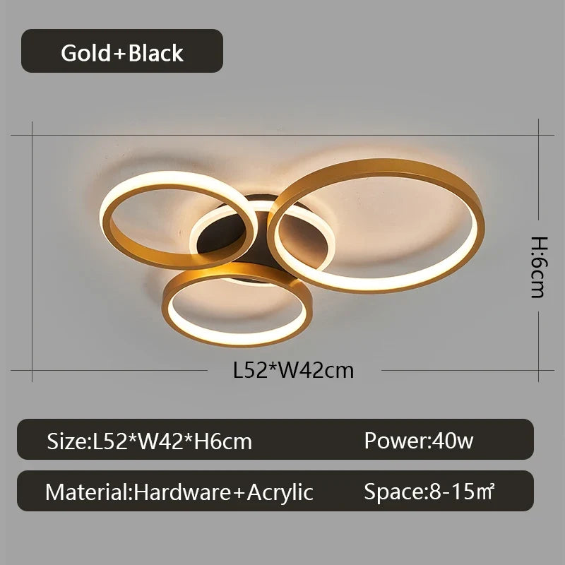 lustre moderne à LED pour décoration intérieure élégante