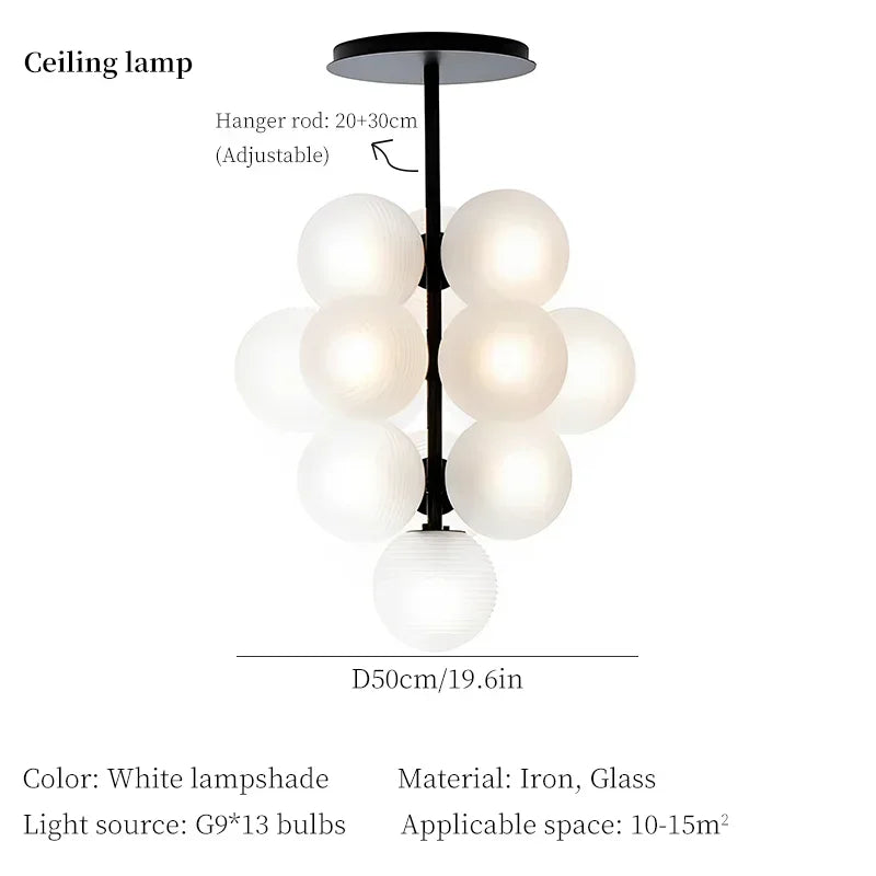 lustre moderne en verre design créatif pour décoration intérieure