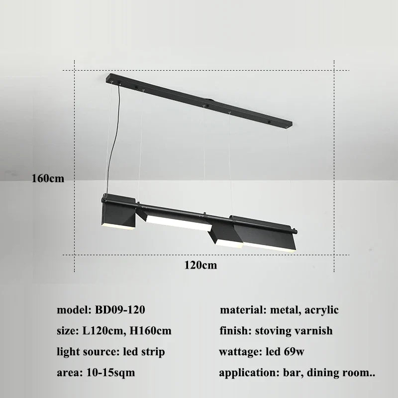 lustre led design moderne rotatif pour intérieur décoratif